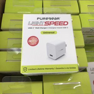 PUREGEAR LIGHT SPEED USB-C WALL CHARGER~WHITE~FASTEST NEW